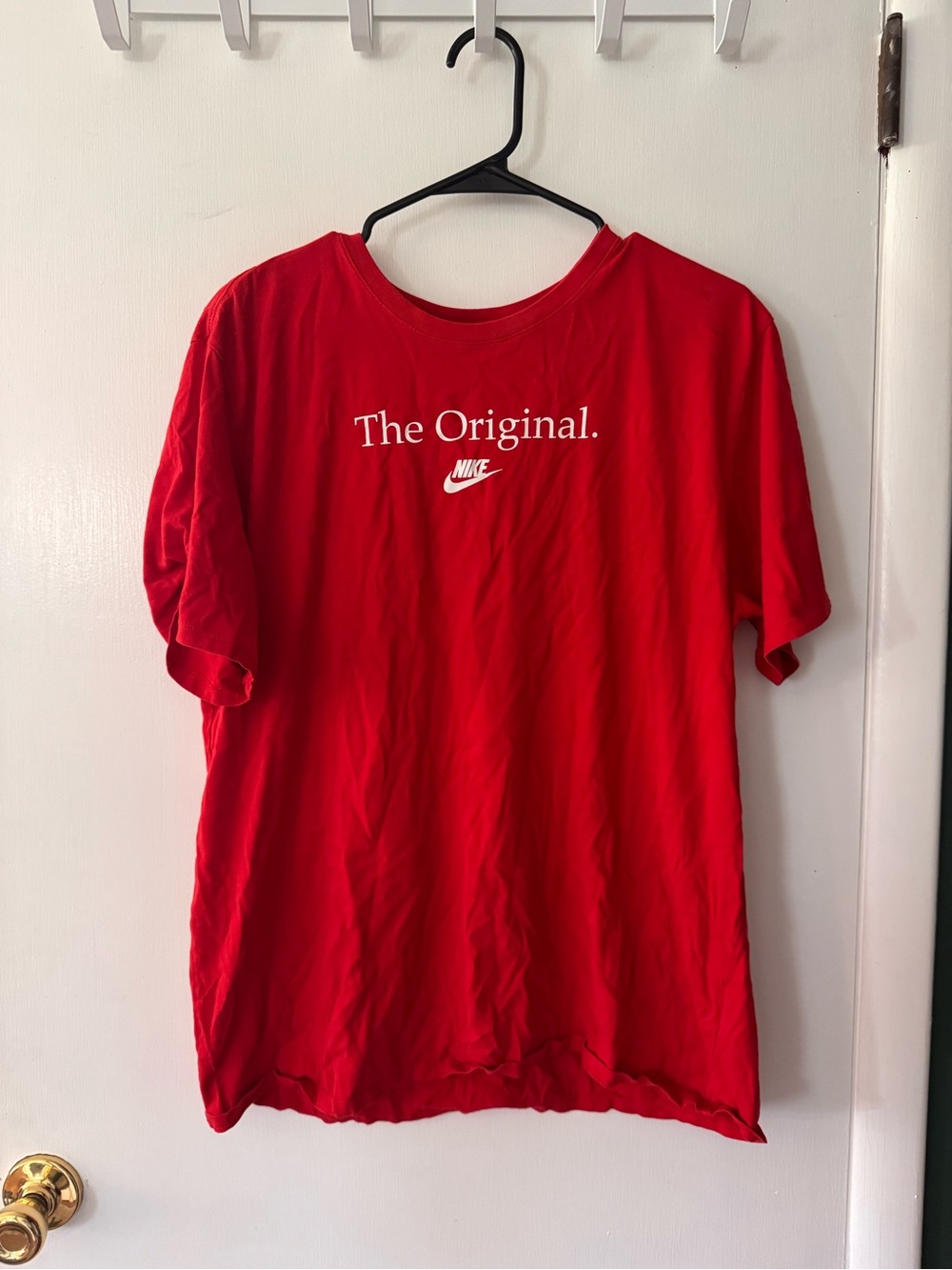 Nike Red 'The Original.' Logo Crewneck T-Shirt